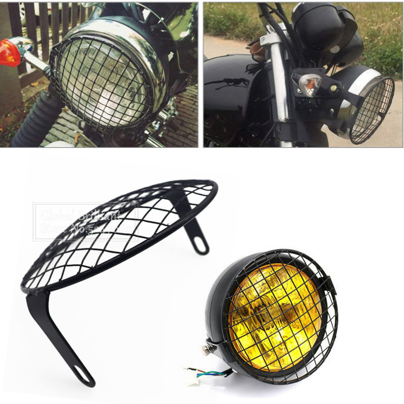 Mountain Biking With Dog - Universal 7inch Retro Style Motorcycle Headlight