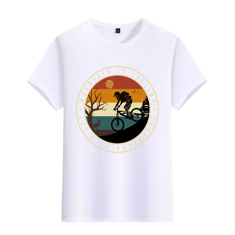 Men's Black Round-Neck Short-S - огляд і ціна Mountain Biking Cartoon