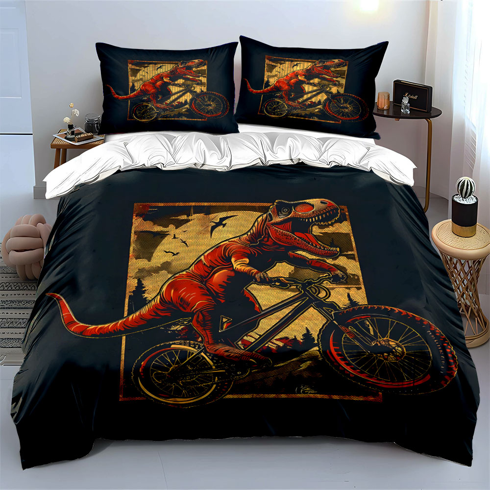 3pcs T-Rex Riding a Mountain B - огляд і ціна Mountain Biking Cartoon